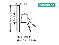 MEDIDAS MONOMANDO DUCHA EMPOTRADO VIVENIS HANSGROHE